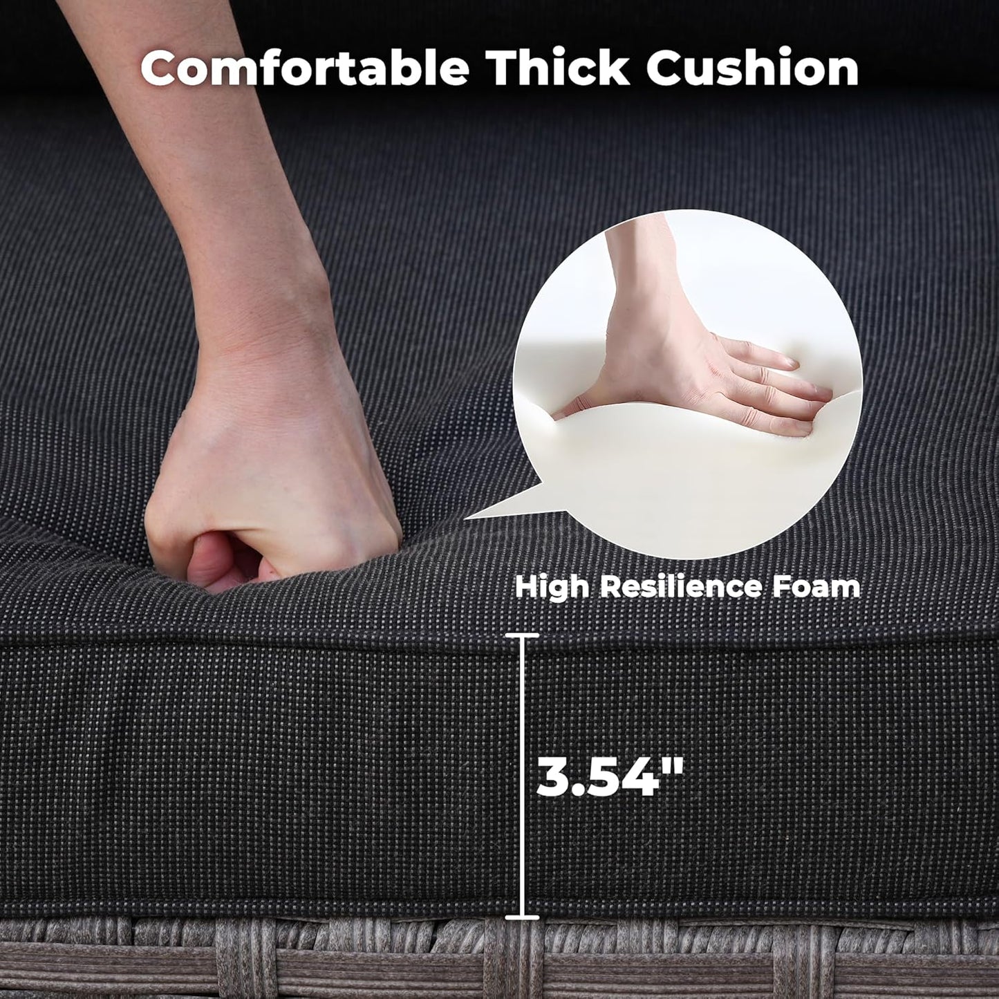 ovios 16 Pieces Patio Furniture Set, Outdoor Wicker Sectional Sofa with 54" Fire Pit Table Swivel Chairs, Modern Modular Deep Seat Rattan Couch Conversation Sets, Black