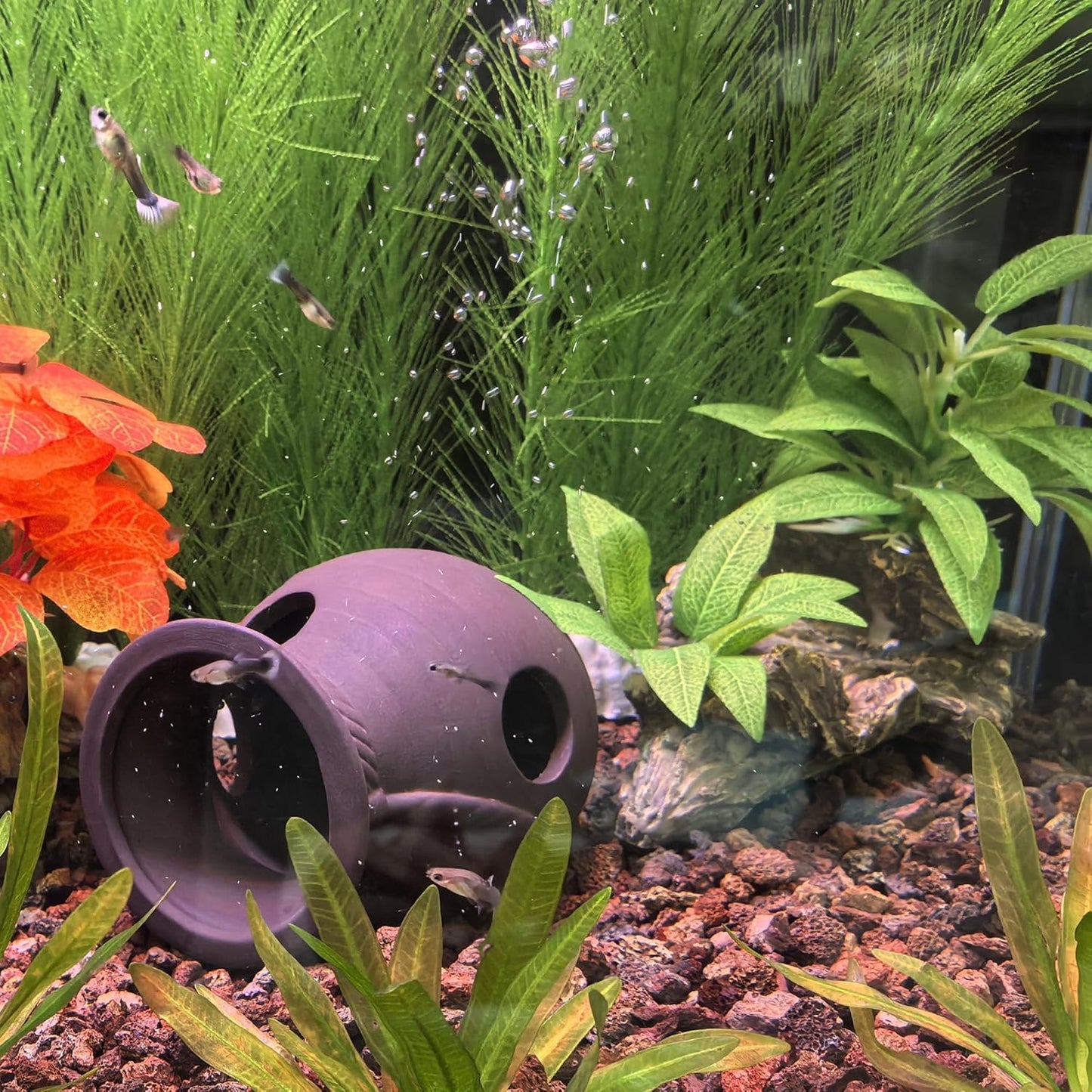 M2cbridge Artificial Fish Tank Plants Silk Aquarium Plastic Plant Aquatic Water Grass Foreground Decor(2PCS Big Green)