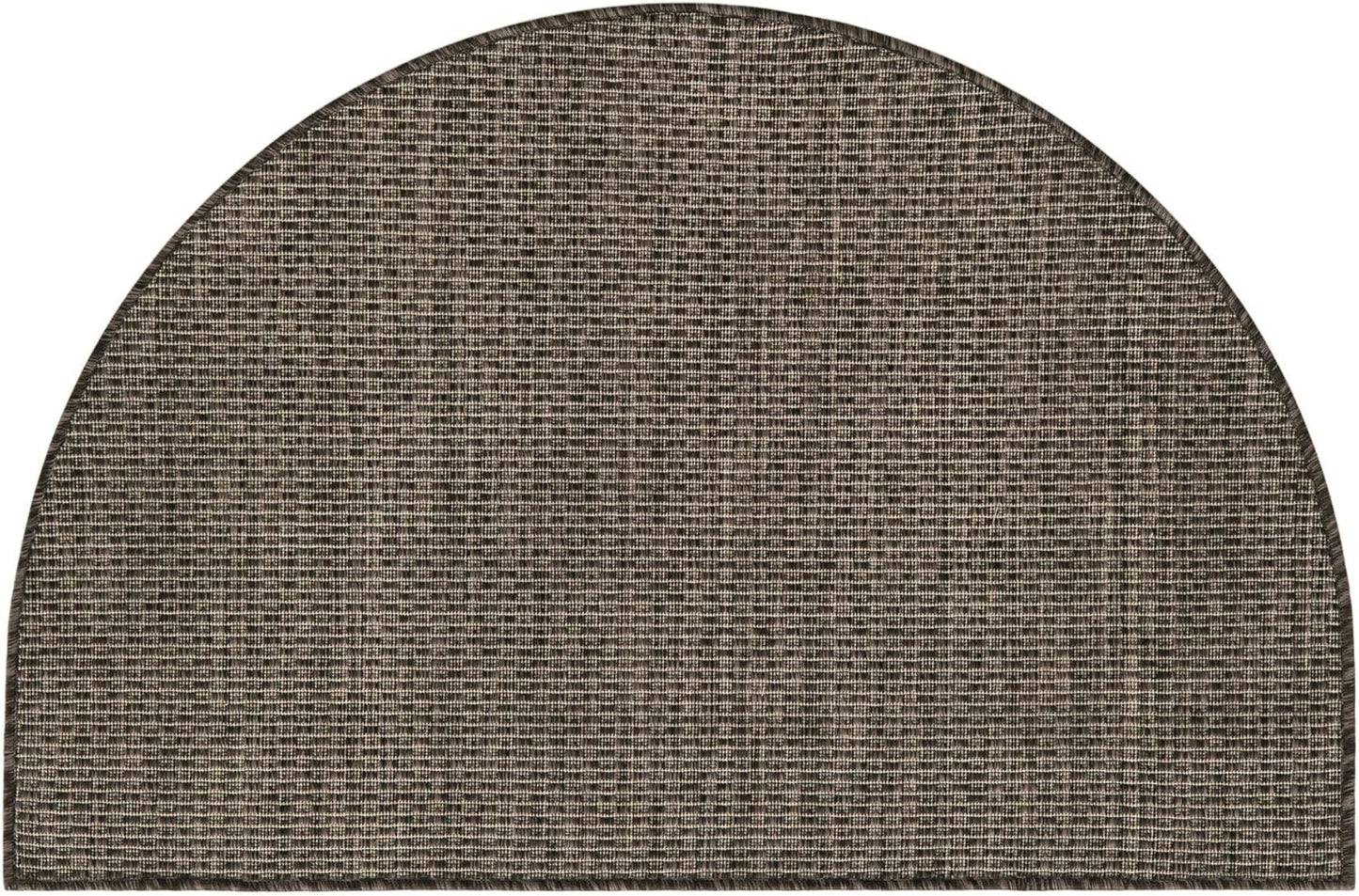Unique Loom Collection Casual Transitional Solid Heathered Indoor/Outdoor Flatweave Area Rug (2' 7" x 4' 1" Hearth, Black/Ivory)