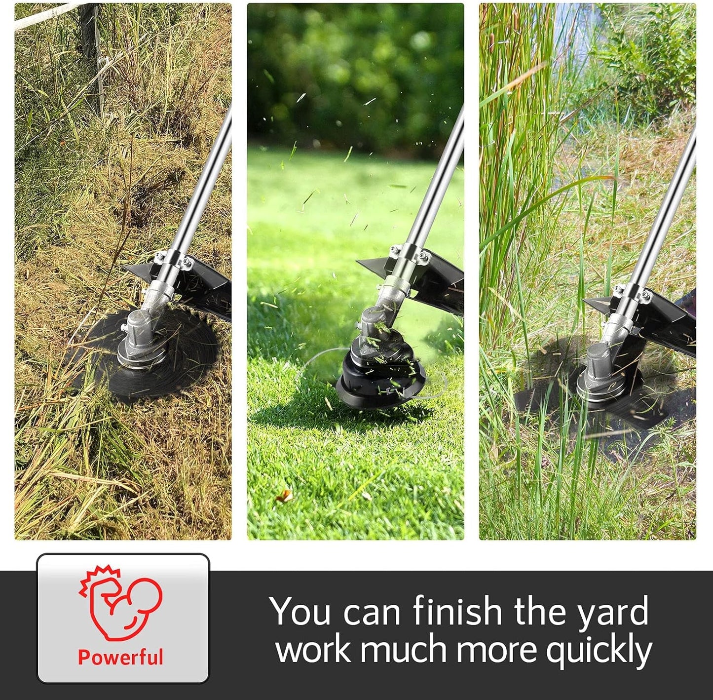 Homdox 58cc 2-Cycle Gas Weed Eater, 4 in 1 Brush Cutter, String Trimmer and Gas Weed Wacker Trimmer for Lawn and Garden Care Trimming, Red