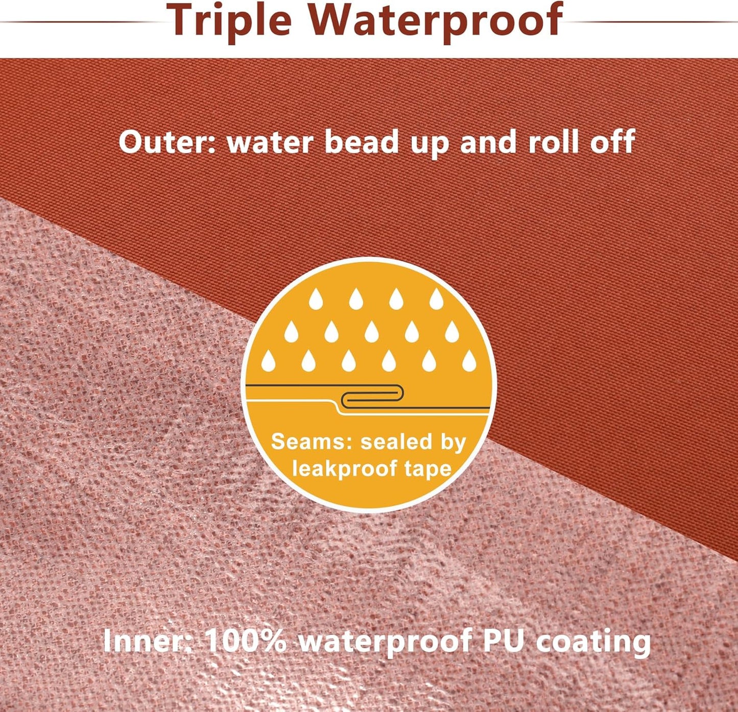 Favoyard Patio Chair Cushions 18.5 x 16 x 3 Inch Waterproof Outdoor Seat Cushions for Patio Furniture 3-Year Color Fastness Garden Sofa Couch Chair Pads with Handle & Adjustable Straps Set of 2, Spice