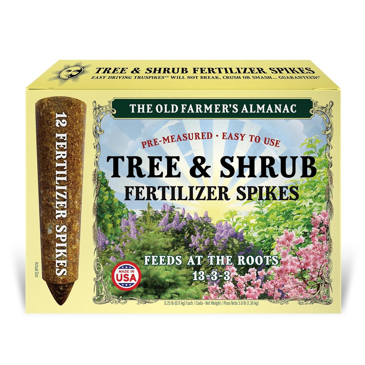 The Old Farmer's Almanac Tree & Shrub Fertilizer Spikes (Box of 12 Spikes - 3 Lbs)