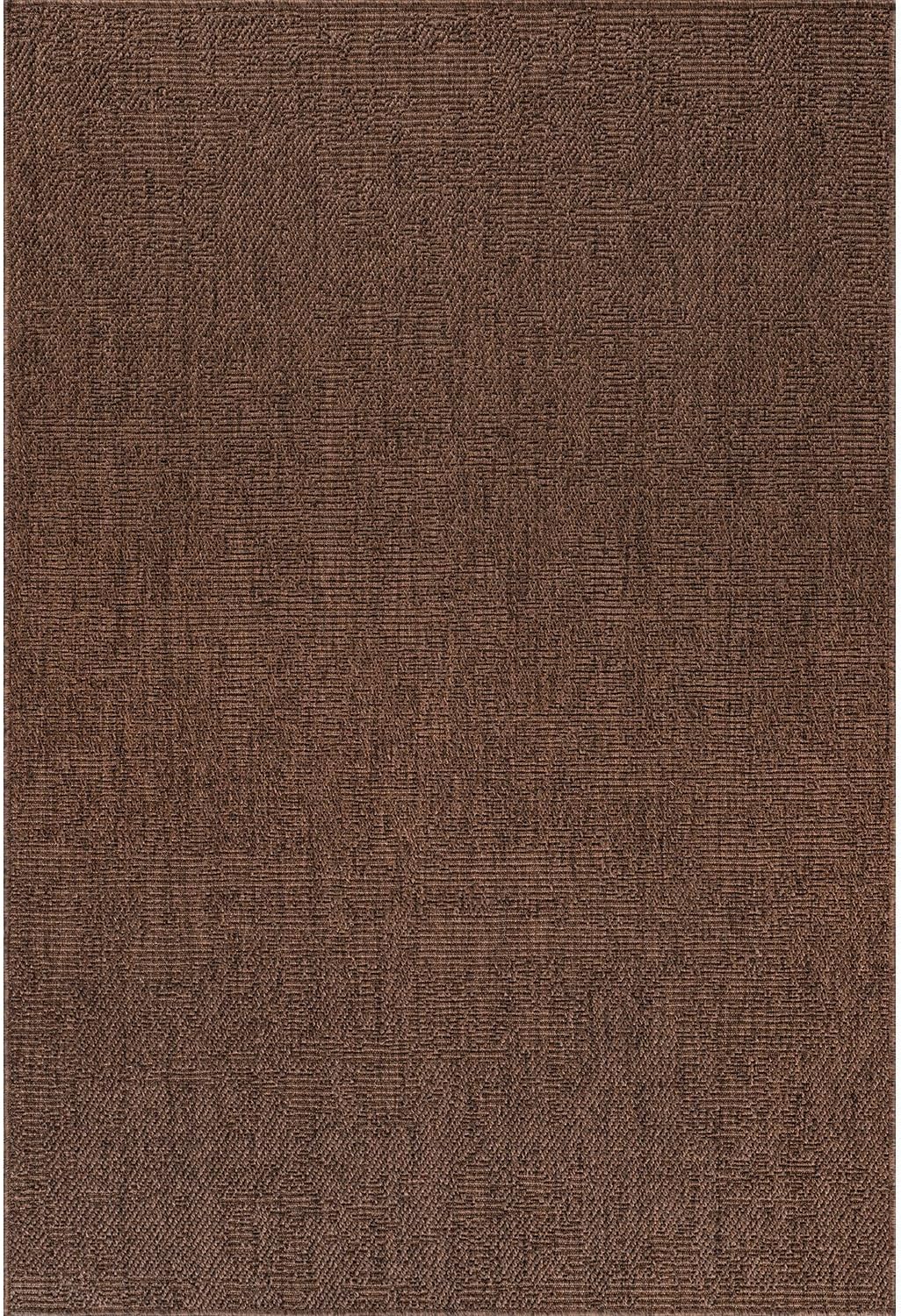 CAMILSON Easy Jute Rug 6x9, Indoor Outdoor Brown Color Fiber Area Rugs for Living Room Patio and Kitchen Rug, Solid Boho Woven Design, Easy-Cleaning, Washable Outside Carpet Alfombras (6 x 9)