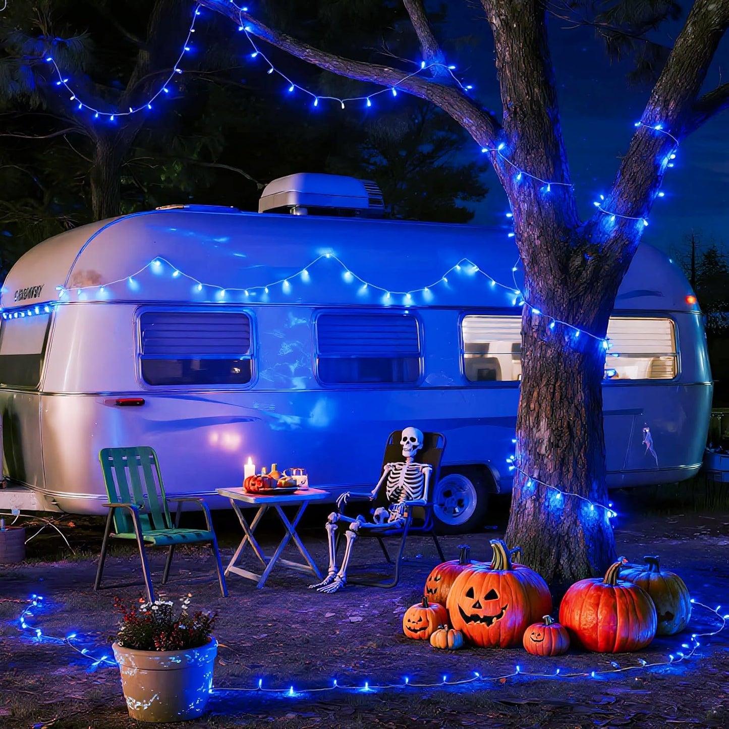 JMEXSUSS Connectable 100 LED Blue Christmas Lights Clear Wire, 8 Modes Blue Christmas Tree Lights Indoor Outdoor Plug in, 33ft Fairy String Lights for Christmas Tree, Xmas, Party, Garden