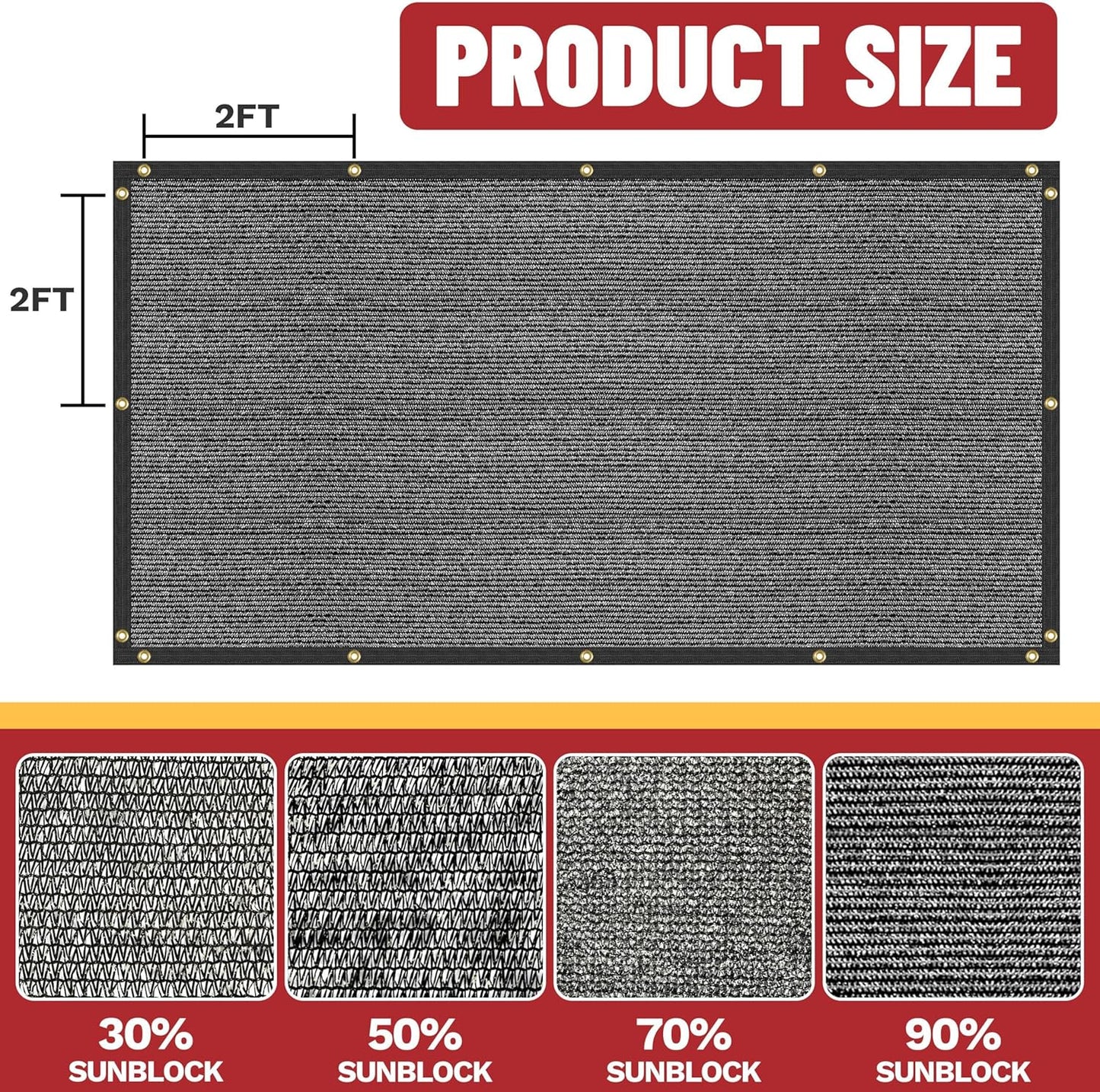 ShadeMart 50% Shade Cloth for Plant, Black 12FT x 76FT Custom Size Outdoor Shade Tarp, Shade Cover with Upgrade Grommets and Zip Ties, Netting Sunblock Net for Vegetables Flower Garden Greenhouse