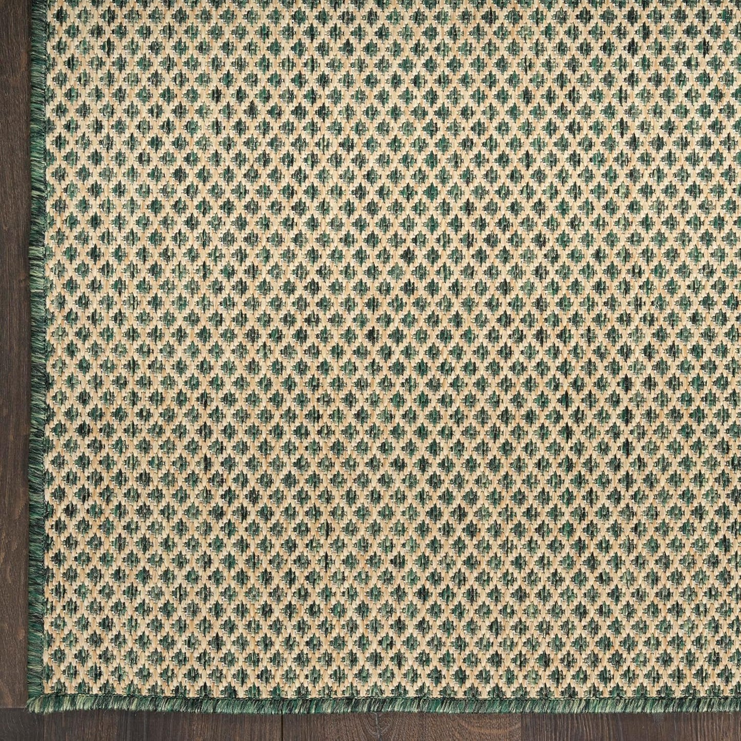 Nourison Home Courtyard 8' Runner Green Fabric Area Rug