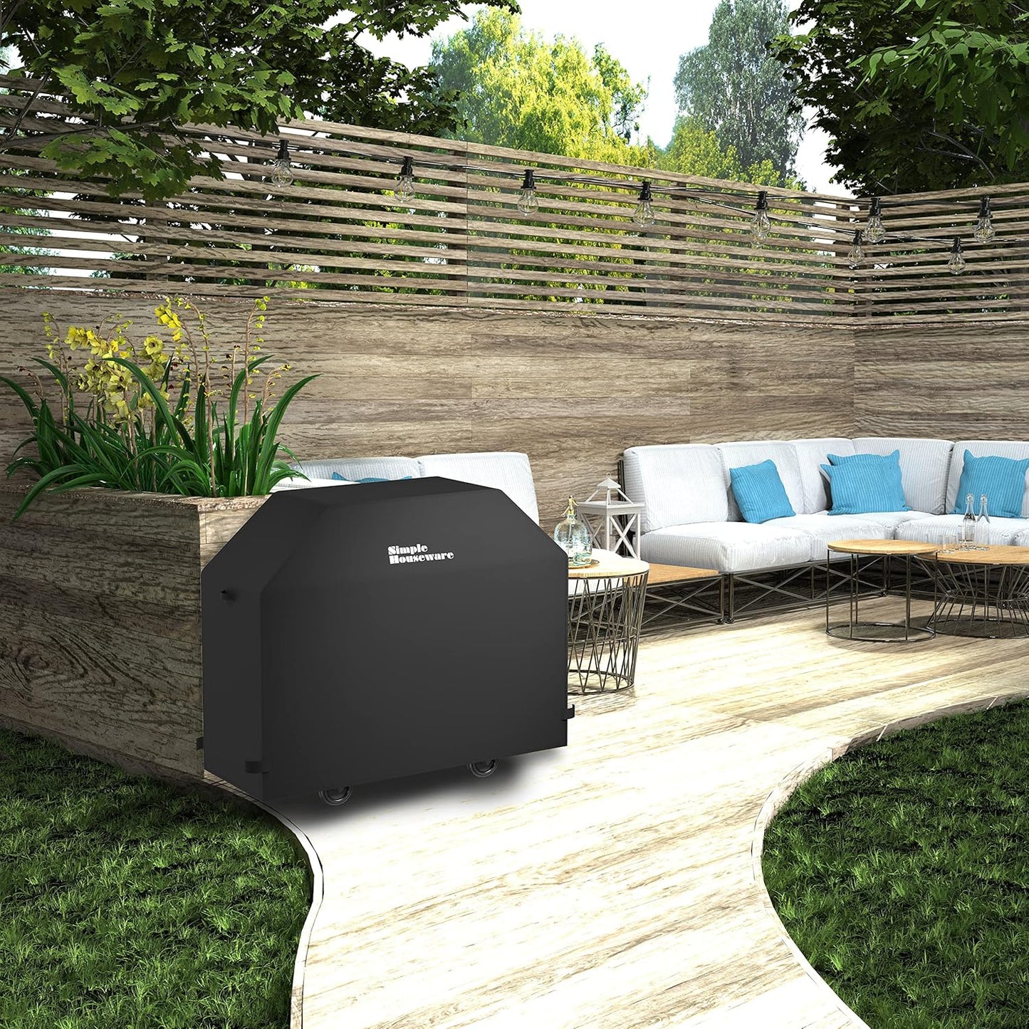 Simple Houseware 58 in. Waterproof Heavy Duty Gas BBQ Grill Cover, Weather-Resistant Polyester