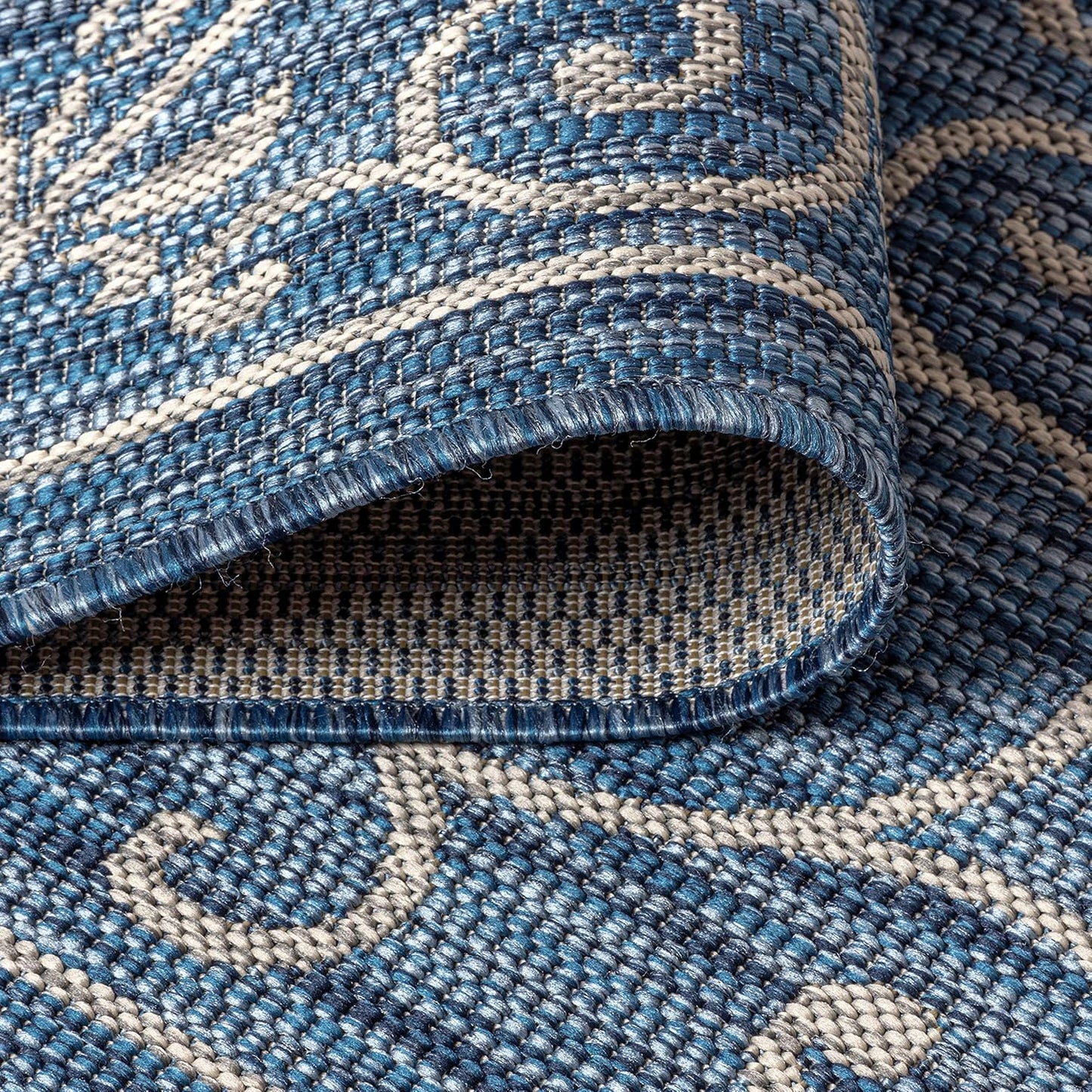 JONATHAN Y SMB106D-5 Charleston Vintage Filigree Textured Weave Indoor/Outdoor Navy/Gray 5 ft. x 8 ft. Area Rug, Classic,Easy Cleaning,HighTraffic,LivingRoom,Backyard, Non Shedding