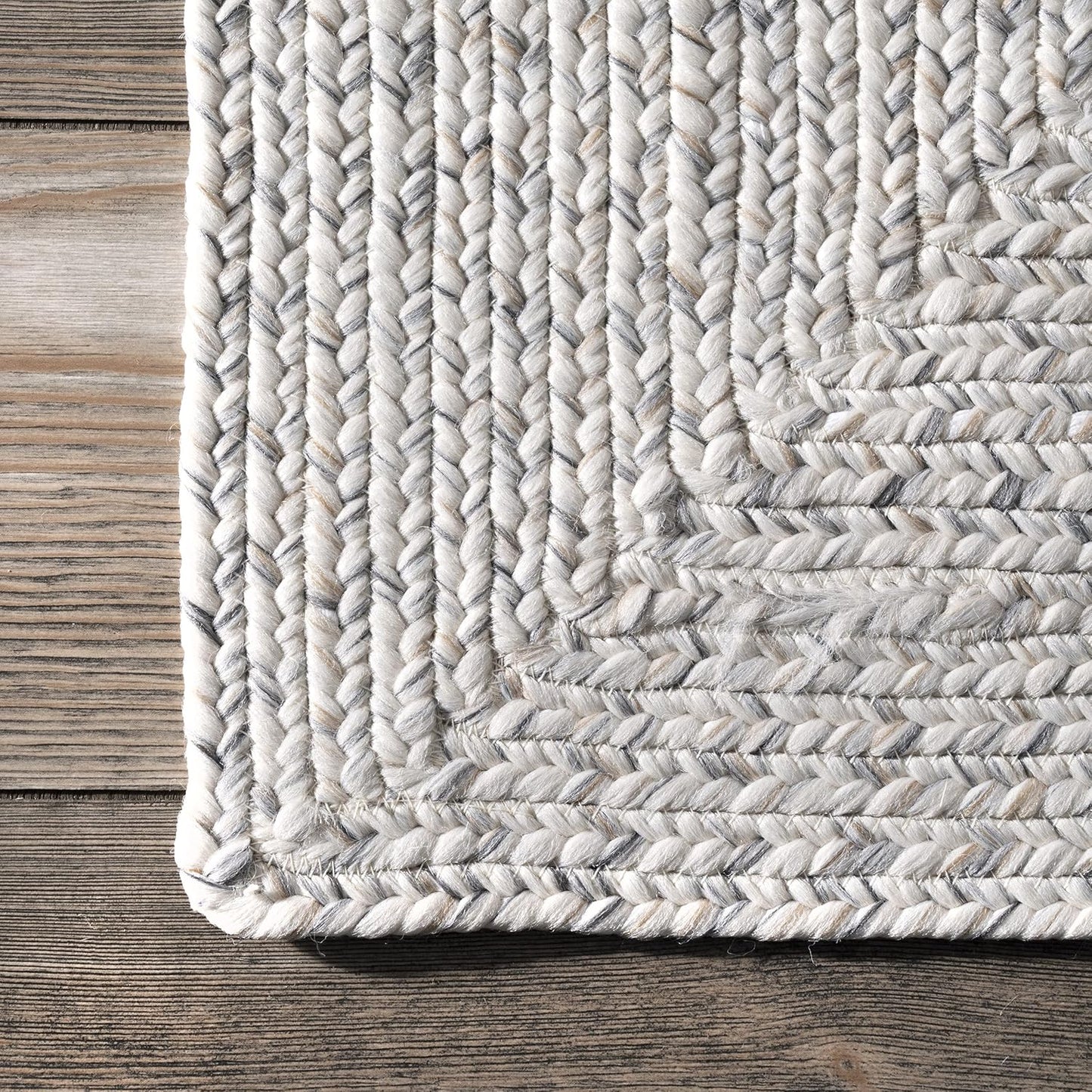 nuLOOM Oval 10' x 13' Solid Hand Braided Indoor/Outdoor Area Rug, Pet-Friendly, High Traffic, Weather Resistant, for Patio, Balcony, Bedroom, Living, Dining Room, Wynn Ivory
