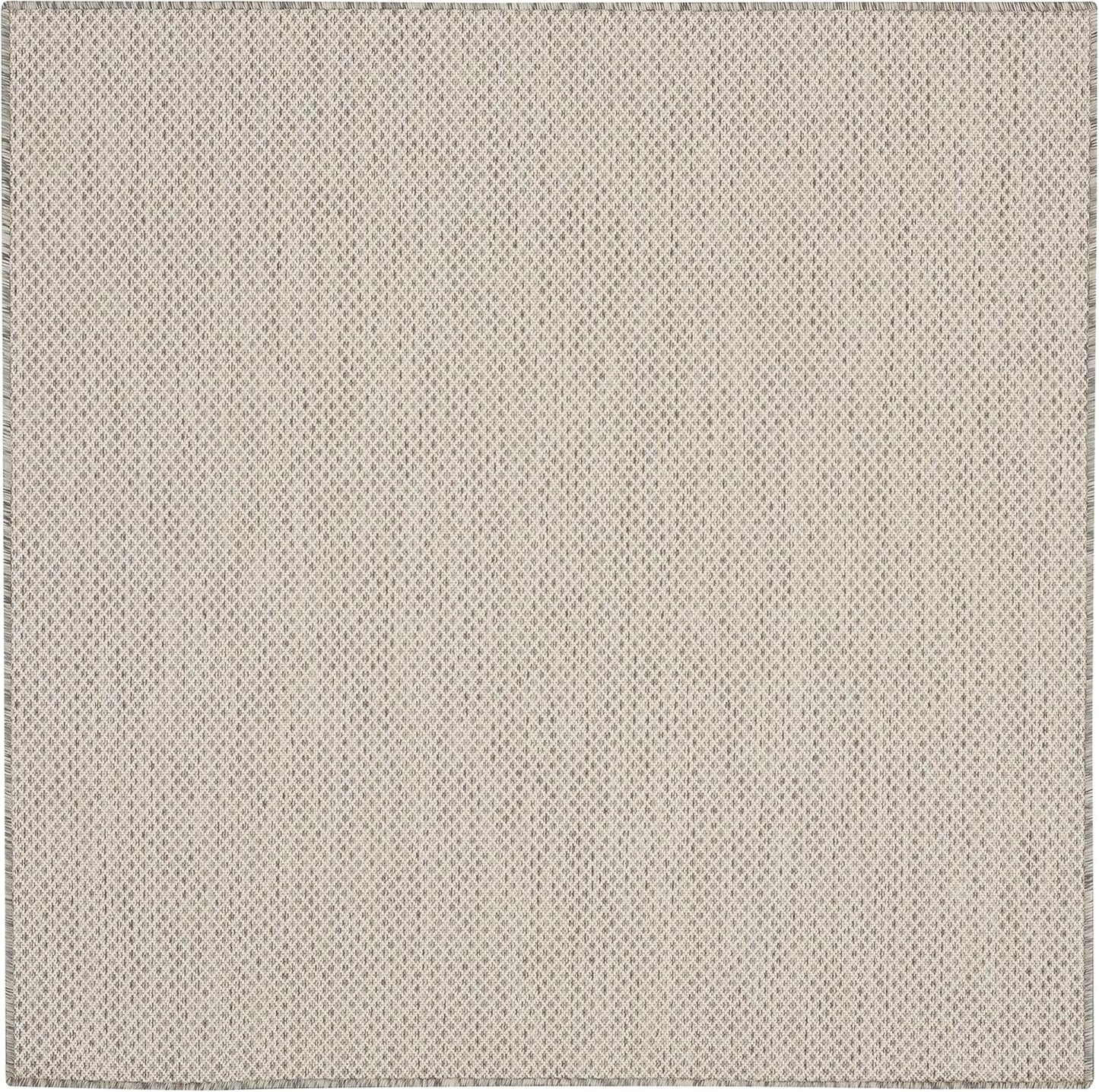 Nourison Home Courtyard 4' x Square Ivory Silver Fabric Modern Area Rug (4' Square)