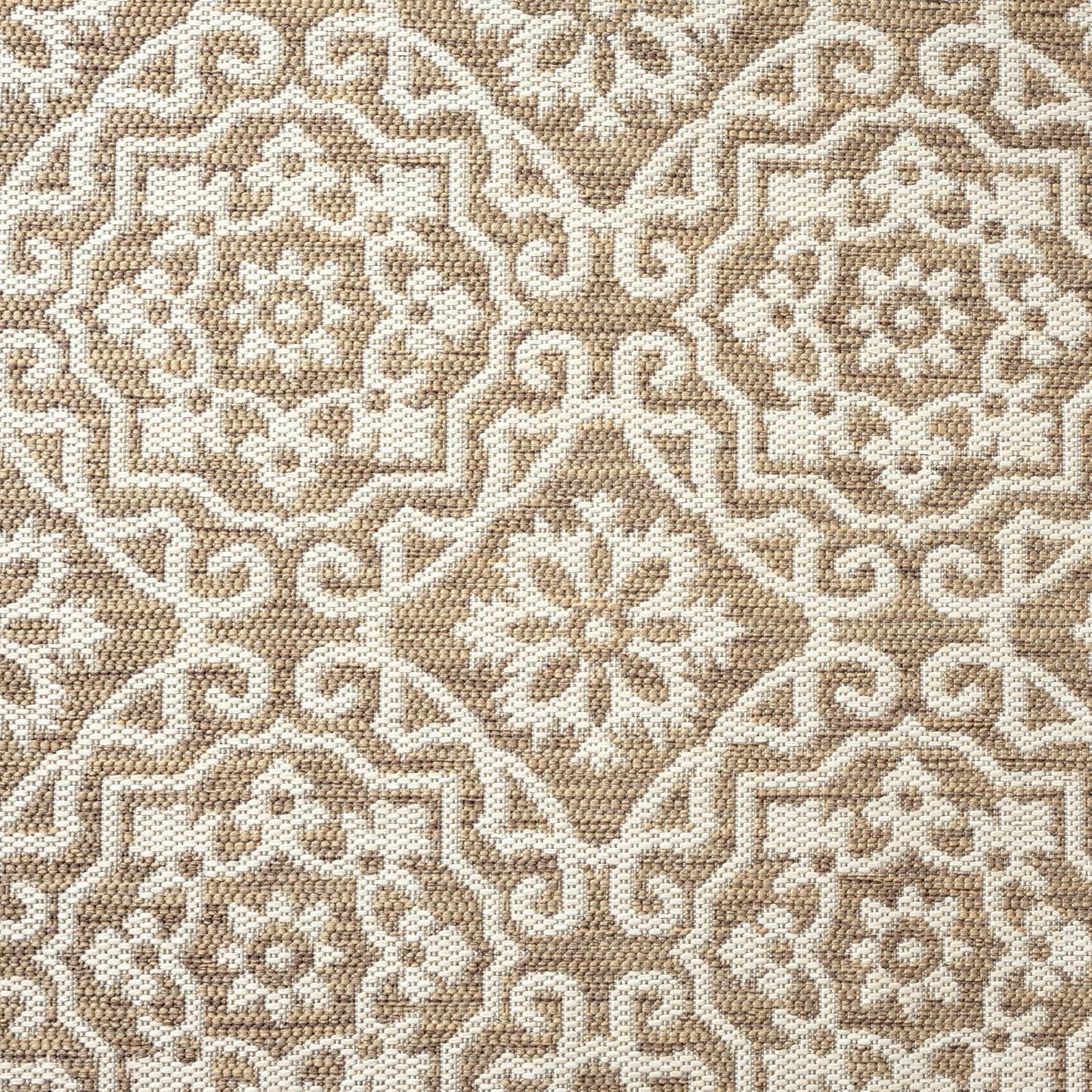 Nicole Miller New York Patio Country Julia Transitional Geometric Indoor/Outdoor Area Rug, Brown/Beige, 6'6"x9'2"