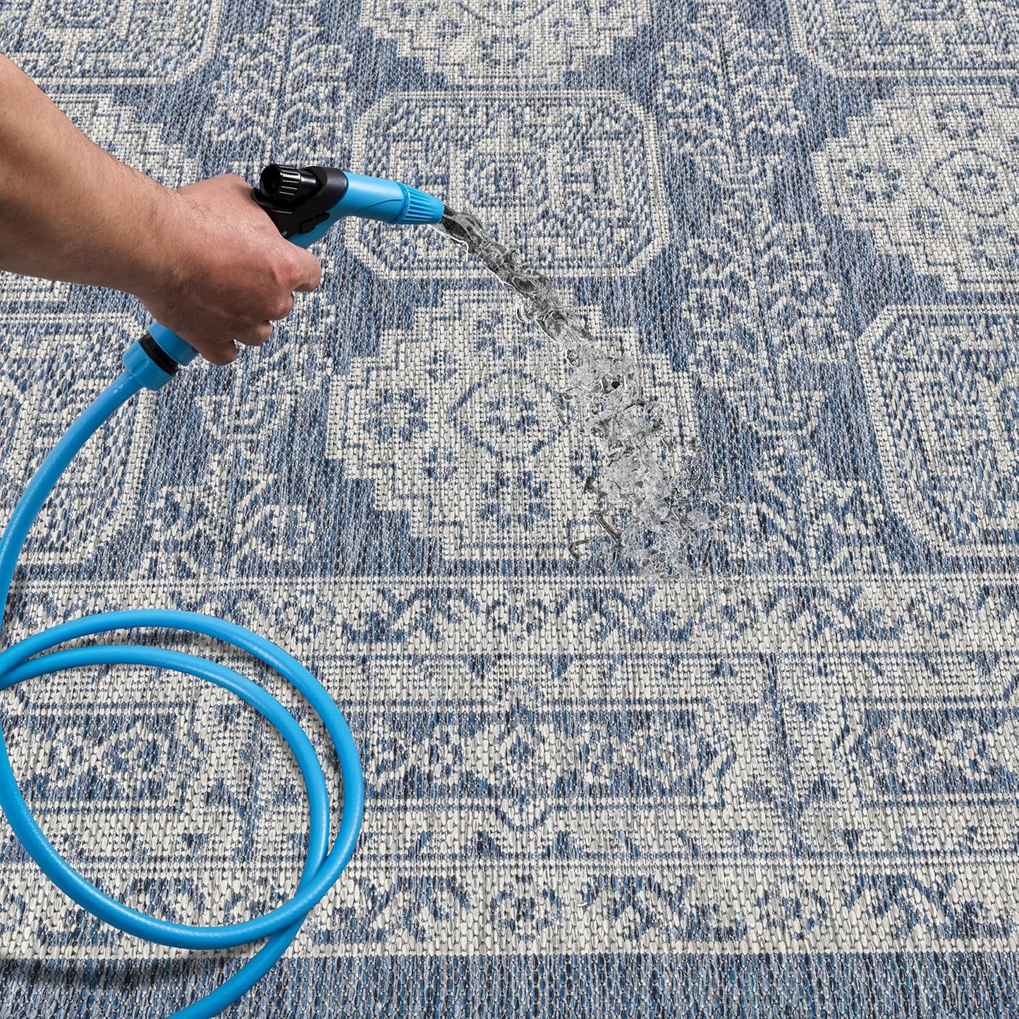 Keen Home Design Terrace Outdoor Area Rug - 9x12 Washable Indoor/Outdoor Rug for Patio, Kitchen, Balcony, Beach, Garden, Deck and Porch, Size: 8'10"x12'