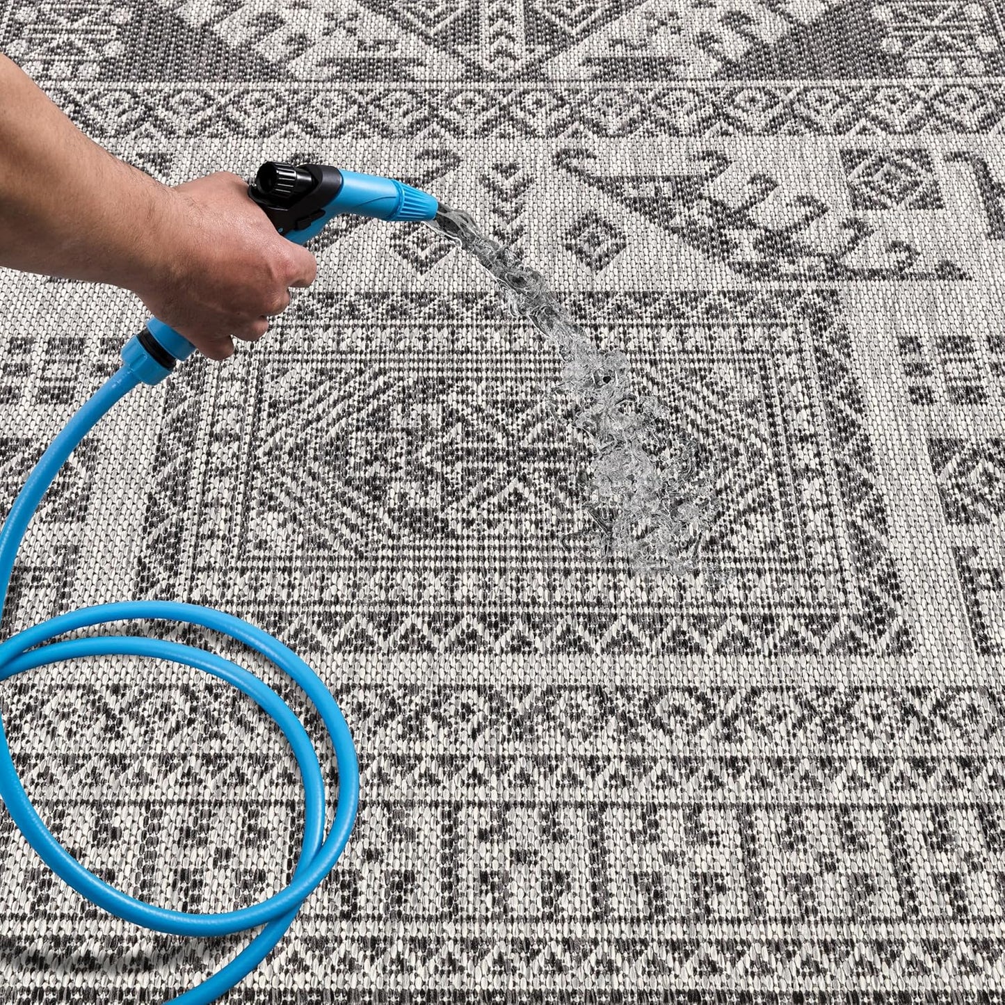 Keen Home Design Terrace Outdoor Area Rug - 10x14 Washable Indoor/Outdoor Rug for Patio, Kitchen, Balcony, Beach, Garden, Deck and Porch, Size: 10'x14'