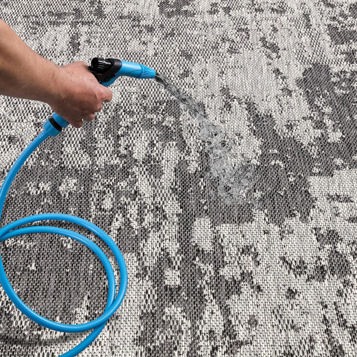 Keen Home Design Terrace Outdoor Area Rug - 4x6 Washable Indoor/Outdoor Rug for Patio, Kitchen, Balcony, Beach, Garden, Deck and Porch, Size: 3'10"x5'7"