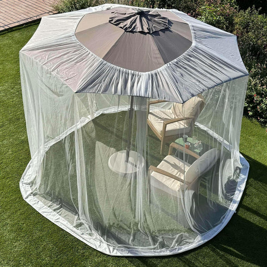 Mosquito Net for Umbrella 11 FT | Large Sizes & Fabric Designed for Outdoors | Insect House Screen Netting for Patio, Porch & Garden Terrace | Outside Canopy Bug & Fly Protection Enclosure