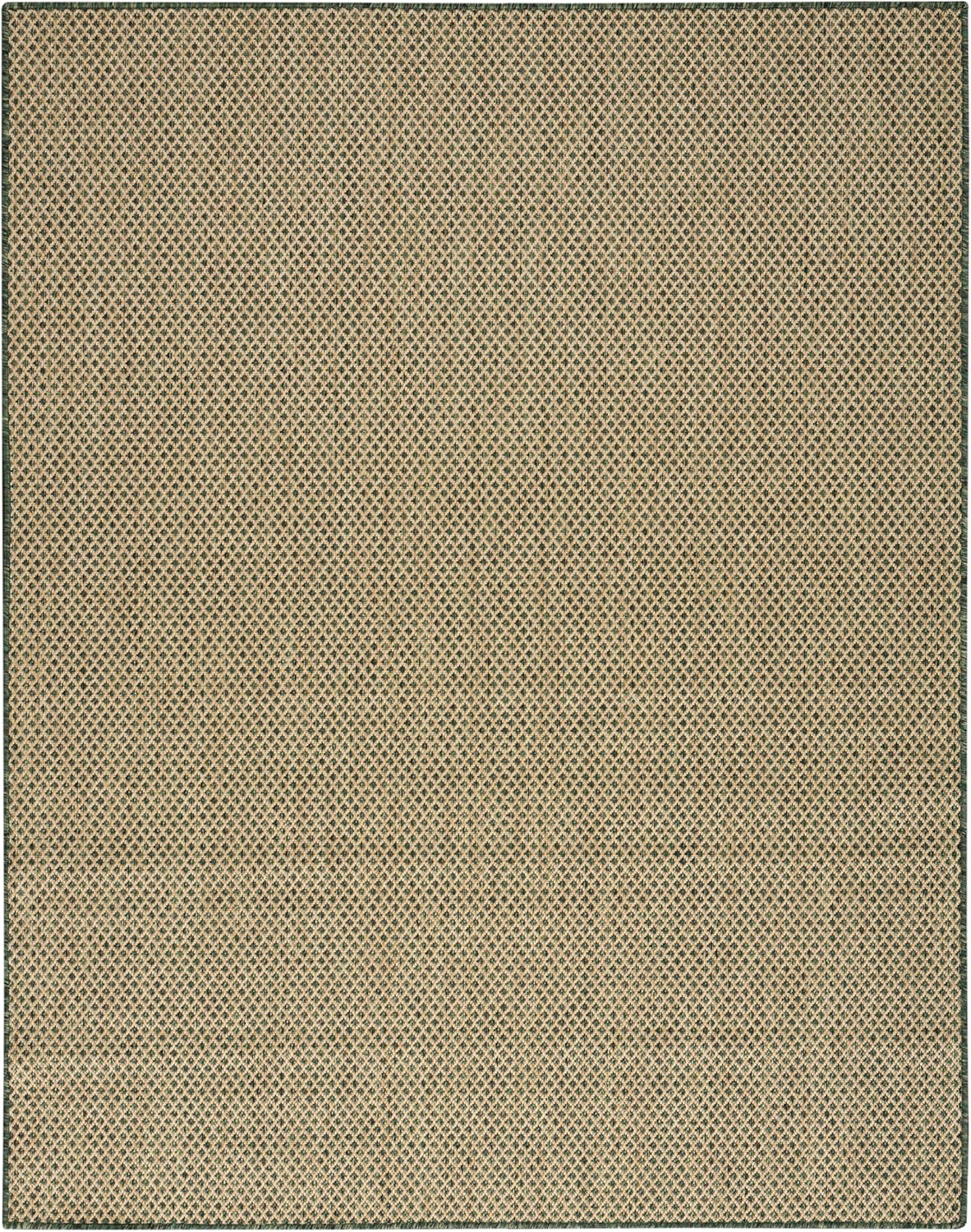 Nourison Home Courtyard Green 9' x 12' Area Rug - Easy Clean, Non Shedding, Bed Room, Living Room, Dining Room, Kitchen (9' x 12')