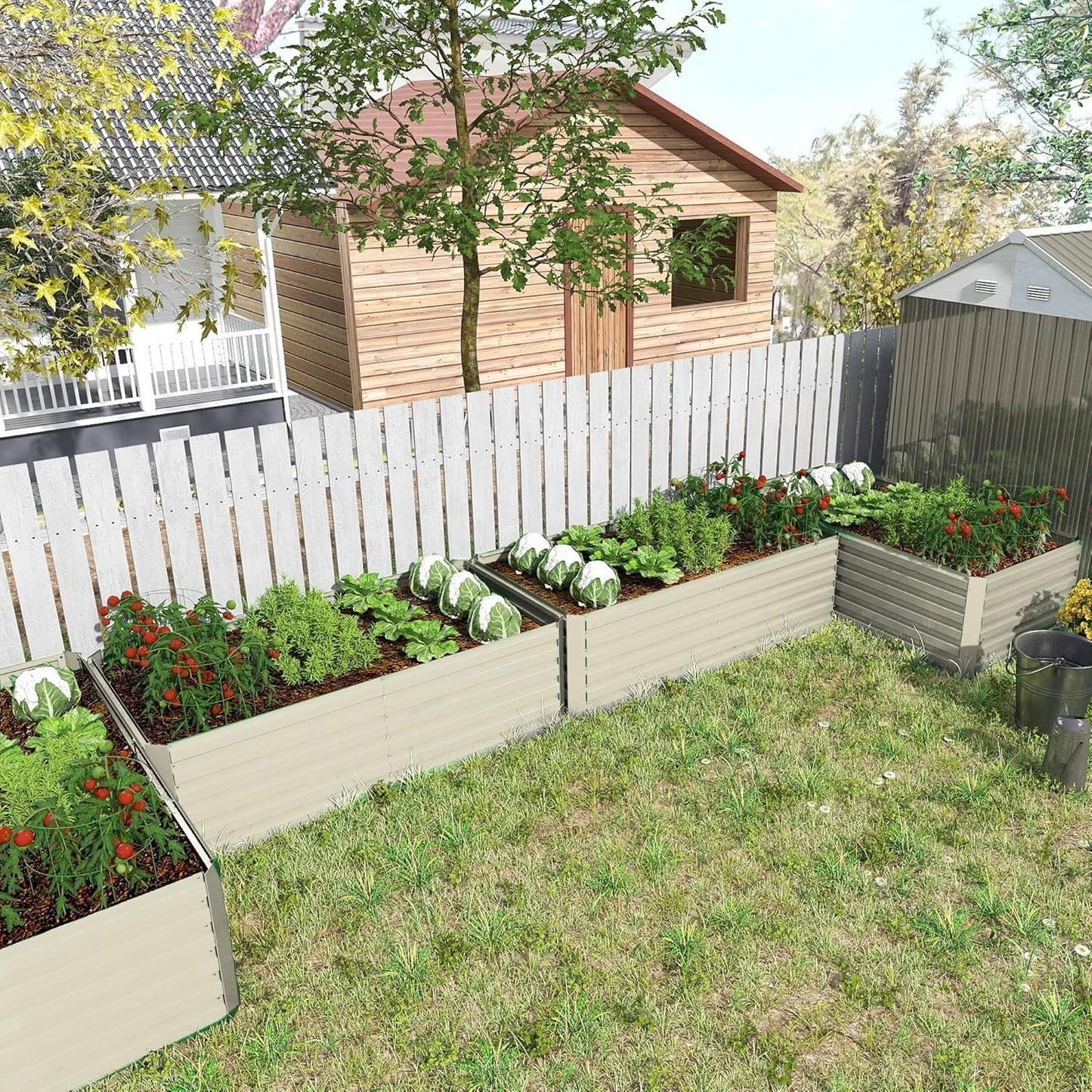 6x3x2 ft Raised Garden Bed, Large Metal Planter Raised Beds, Planters for Outdoor Plants for Vegetables, Flowers, Herbs, Fruits, and Succulents.(2 Pcs, Yellow)