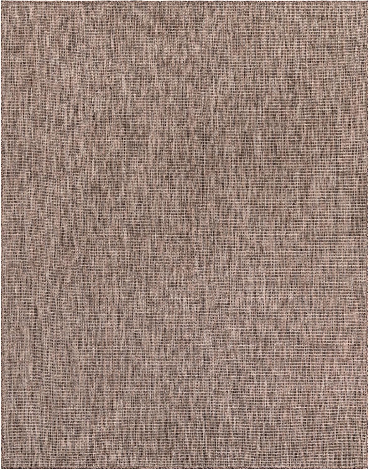 Unique Loom Outdoor Solid Collection Area Rug (7' 10" x 10' Rectangle Light Brown/Ivory)