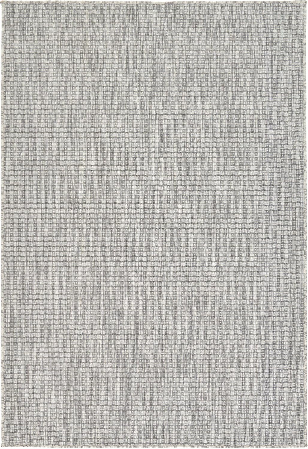 Unique Loom Collection Casual Transitional Solid Heathered Indoor/Outdoor Flatweave Area Rug (4' 1" x 6' 1" Rectangle, Light Gray/Ivory)