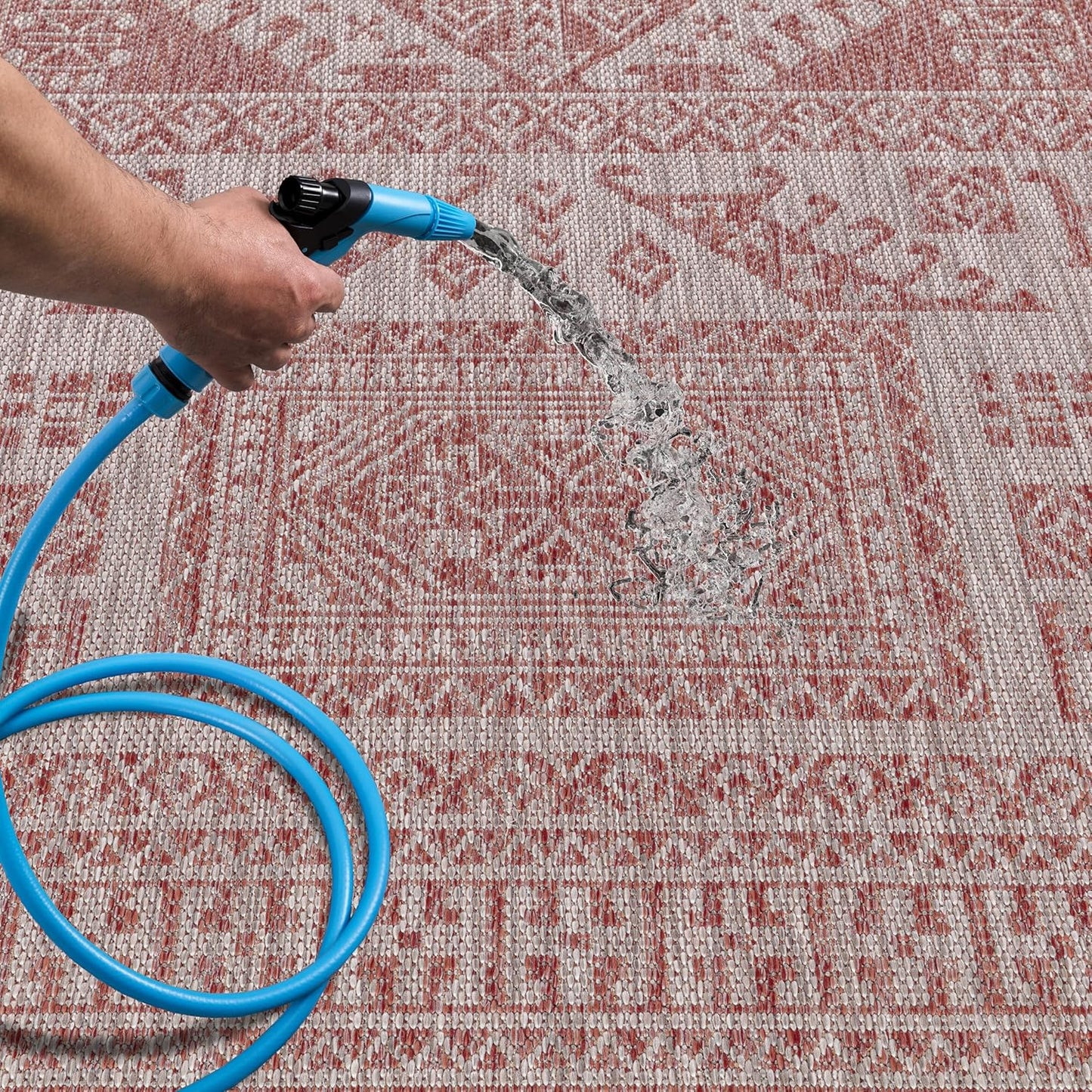 Keen Home Design Terrace Outdoor Area Rug - 8x10 Washable Indoor/Outdoor Rug for Patio, Kitchen, Balcony, Beach, Garden, Deck and Porch, Size: 7'7"x10'