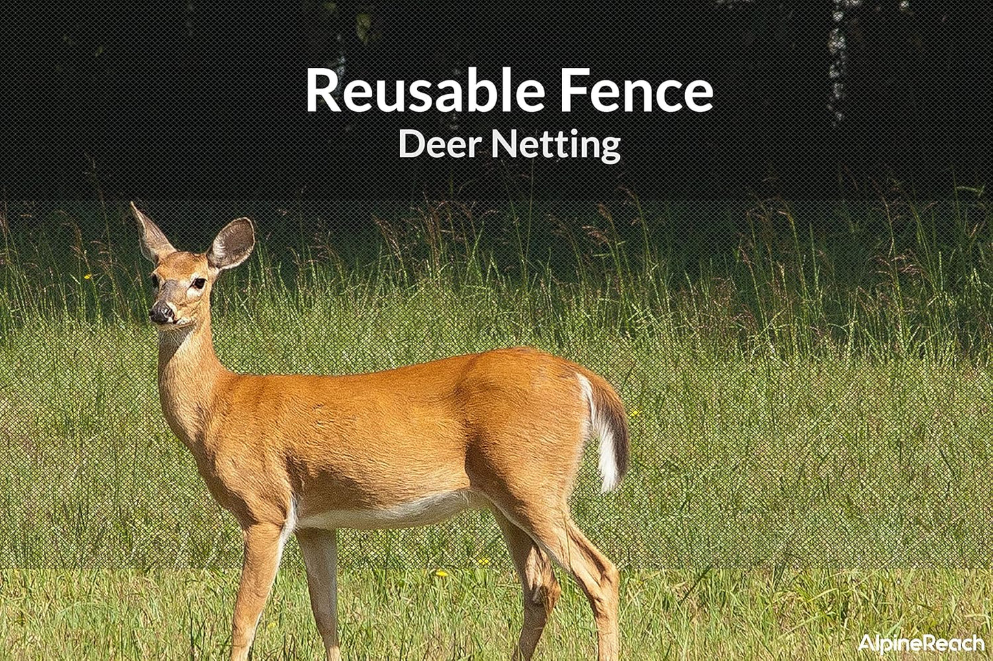 AlpineReach Garden Netting 7.5 x 65 ft Heavy Duty Bird Net, Deer, Plant Protection Extra Strong Woven Mesh, Reusable Kit with Zip Ties, Animal Fencing for Fruits Trees, Green