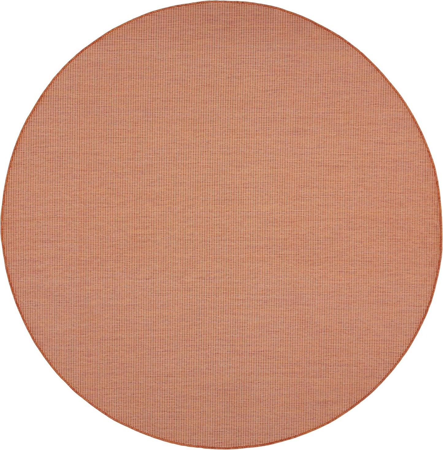 Nourison Positano Indoor/Outdoor Terracotta 8' x Round Area Rug, Easy Cleaning, Non Shedding, Bed Room, Living Room, Dining Room, Backyard, Deck, Patio (8 Round)
