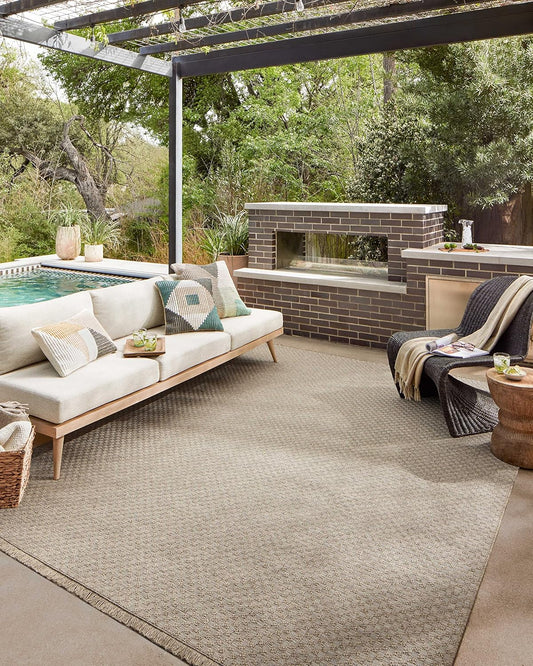 Loloi Dawn Collection Indoor/Outdoor DAW-02 Tan 7'-8" x 10' Area Rug