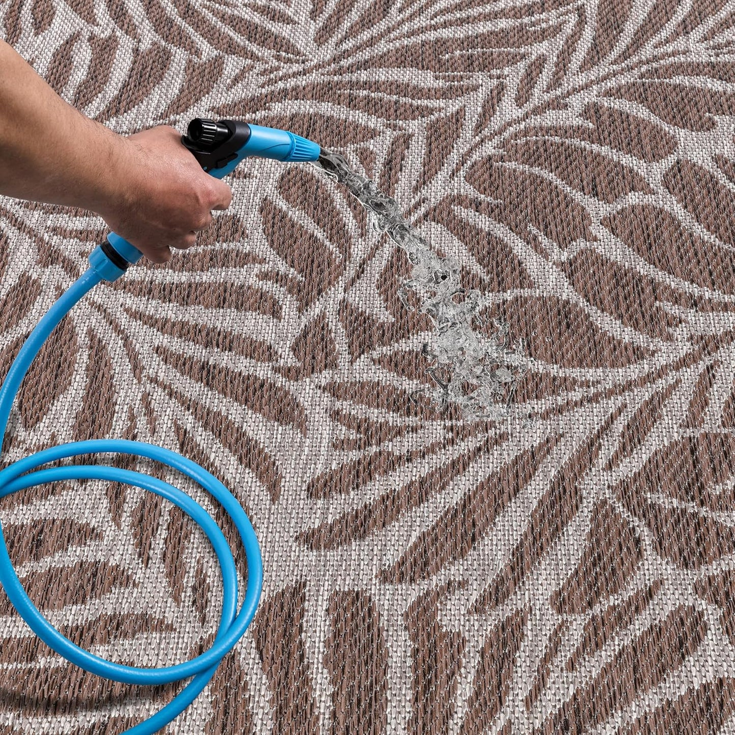 Keen Home Design Terrace Outdoor Area Rug - 6x9 Washable Indoor/Outdoor Rug for Patio, Kitchen, Balcony, Beach, Garden, Deck and Porch, Size: 6'x8'10"