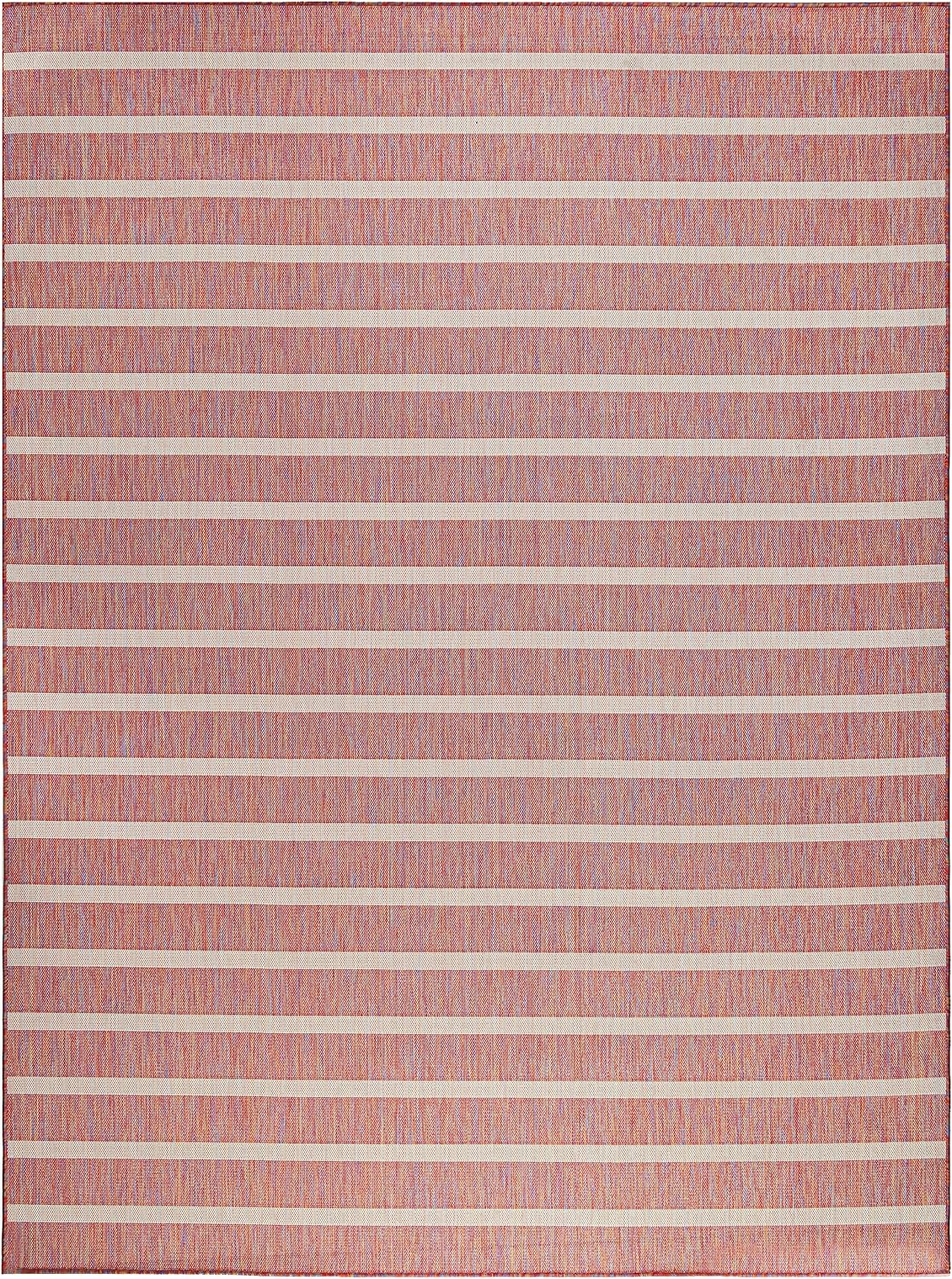 Nourison Home Positano Indoor/Outdoor Rainbow Ivory 8' x 10' Area Rug, Easy Cleaning, Non Shedding, Bed Room, Living Room, Dining Room, Backyard, Deck, Patio (8x10)